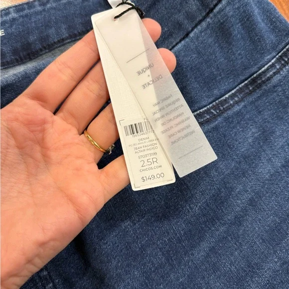 NWT Chico’s Embroidered Blue Jeans